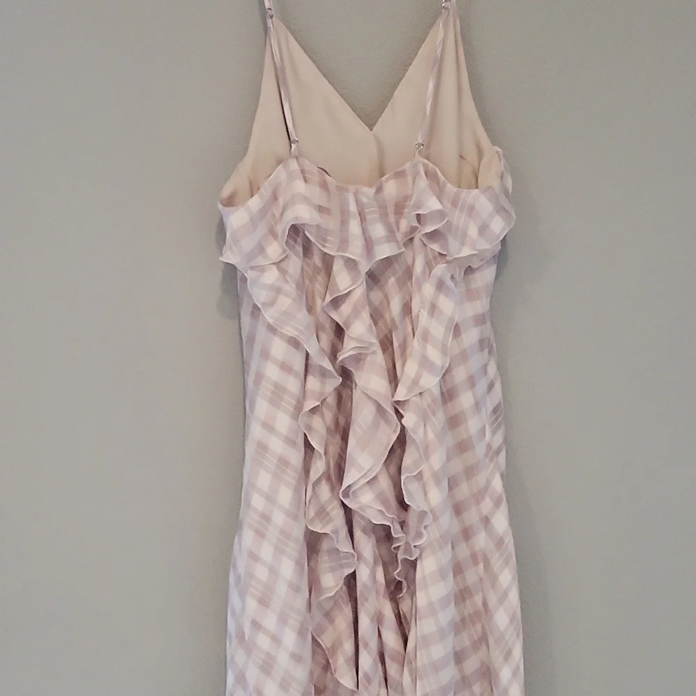 Victoria’s Secret Ruffle plaid pink dress women's L feminine adjustable straps - Picture 7 of 12